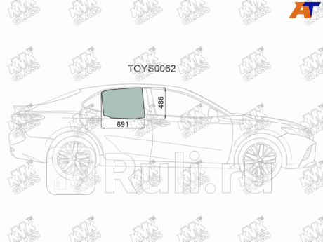 TOYS0062 - Стекло двери задней правой (KMK) Toyota Camry V70 (2017-2021) для Toyota Camry V70 (2017-2021), KMK, TOYS0062