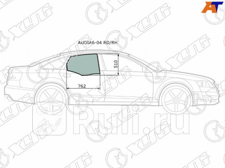 AUDIA6-04 RD/RH - Стекло двери задней правой (XYG) Audi A6 C6 (2004-2008) для Audi A6 C6 (2004-2008), XYG, AUDIA6-04 RD/RH