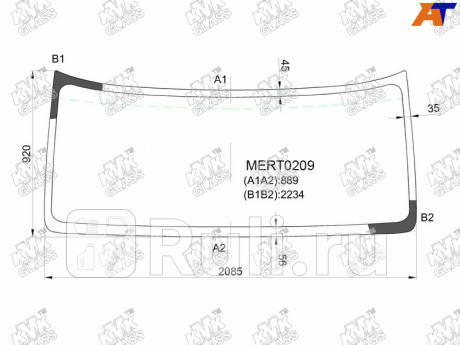 MERT0209 - Лобовое стекло (KMK) Mercedes Actros MP4 (2011-2022) для Mercedes Actros MP4 (2011-2022), KMK, MERT0209