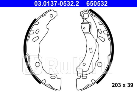 03.0137-0532.2 - Колодки тормозные барабанные (комплект) (ATE) Renault Sandero (2009-2014) для Renault Sandero (2009-2014), ATE, 03.0137-0532.2