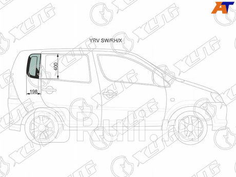 YRV SW/RH/X - Боковое стекло кузова заднее правое (собачник) (XYG) Daihatsu YRV (2000-2005) для Daihatsu YRV (2000-2005), XYG, YRV SW/RH/X